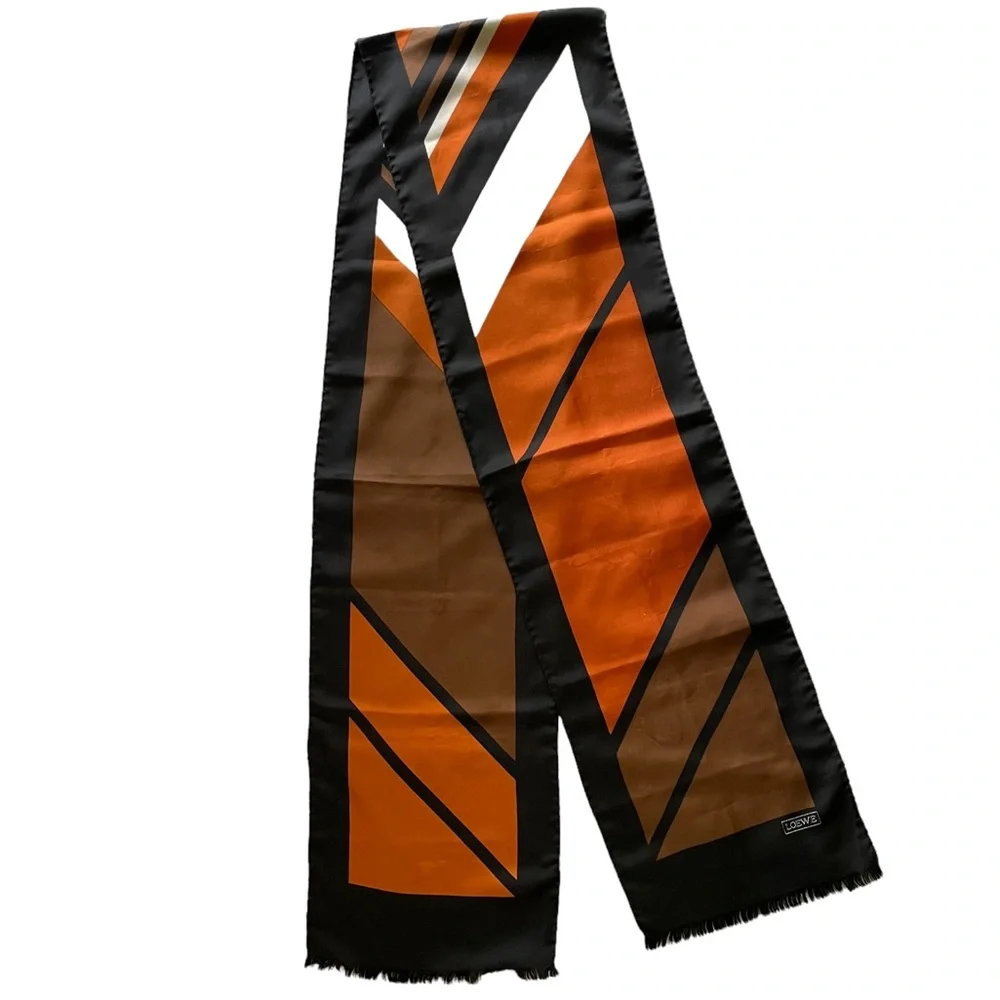 LOEWE Silk Fringe Scarf Hand Rolled